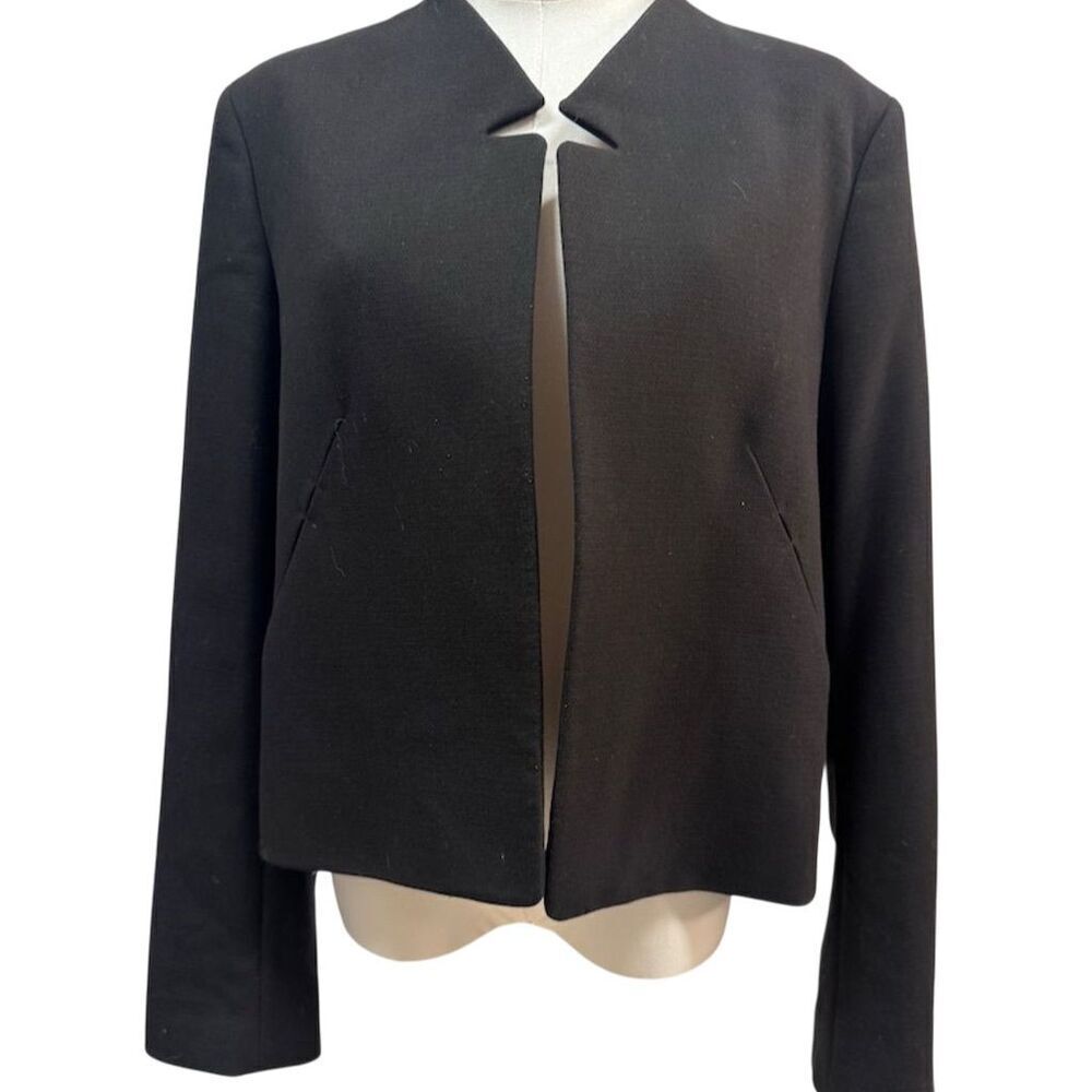 EUC Rachel Rachel Roy Women's Blazer Jacket Black Size 14 Collarless